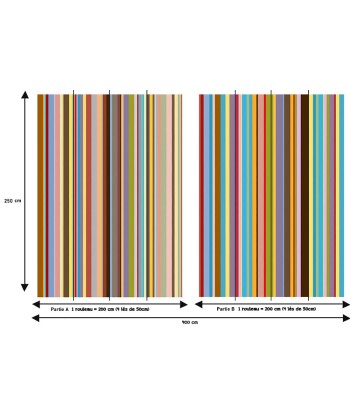 Papier peint rayures contemporaines multicolore pas cher chine