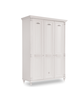 Armoire à palettes avec 3 portes, pour enfants et adolescents Romantic Blanc sur le site 