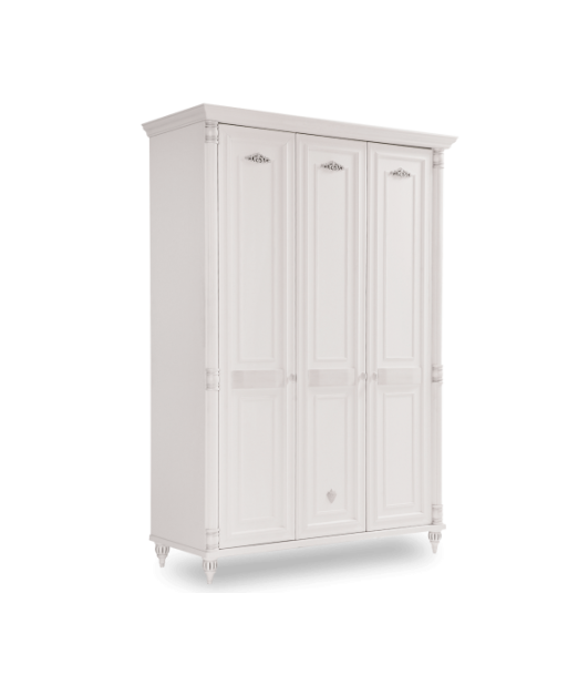 Armoire à palettes avec 3 portes, pour enfants et adolescents Romantic Blanc sur le site 