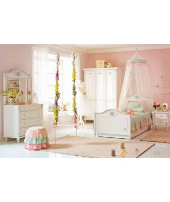 Armoire à palettes avec 3 portes, pour enfants et adolescents Romantic Blanc sur le site 