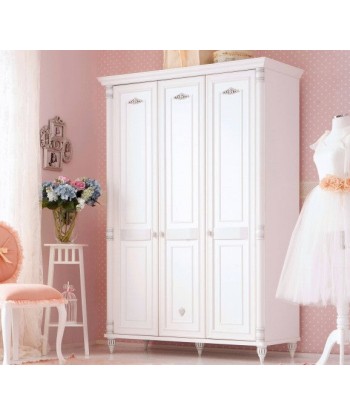 Armoire à palettes avec 3 portes, pour enfants et adolescents Romantic Blanc sur le site 