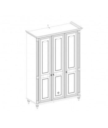 Armoire à palettes avec 3 portes, pour enfants et adolescents Romantic Blanc sur le site 