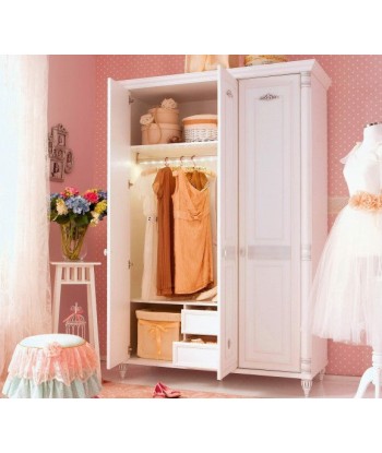 Armoire à palettes avec 3 portes, pour enfants et adolescents Romantic Blanc sur le site 