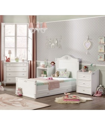 Lit bébé convertible avec tiroir à palette, pour bébé Romantic Baby Blanc-180 x 80 cm prix