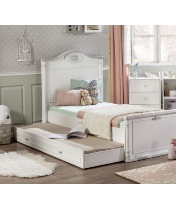 Lit bébé convertible avec tiroir à palette, pour bébé Romantic Baby Blanc-180 x 80 cm prix