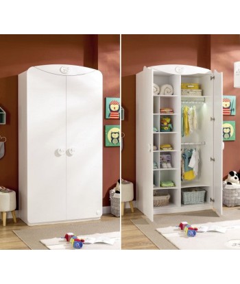 Armoire palette 2 portes, pour bébé Baby Cotton Blanc paiement sécurisé