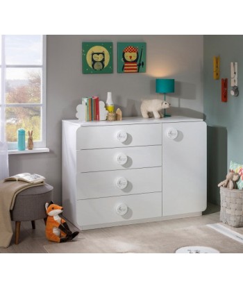 Commode avec 4 tiroirs et 1 porte, pour bébé outlet