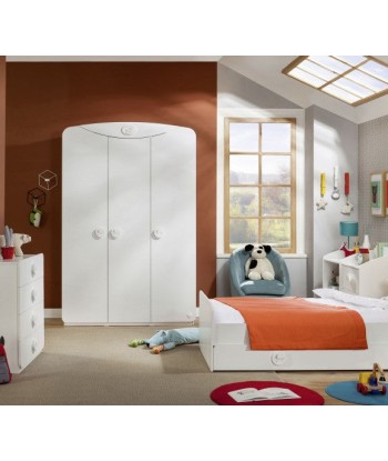 Armoire palette 3 portes, pour bébé Baby Cotton Blanc store