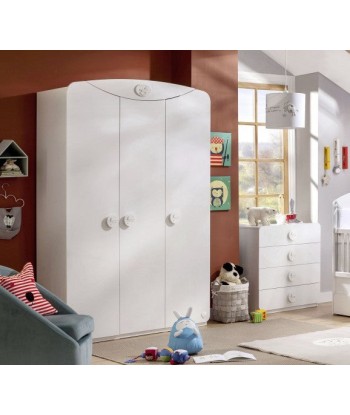 Armoire palette 3 portes, pour bébé Baby Cotton Blanc store