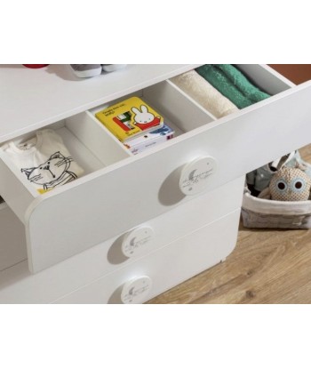 Commode à 4 tiroirs, pour bébé Baby Cotton Blanc Paris Déstockage Promo