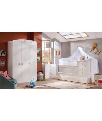 Commode à 4 tiroirs, pour bébé Baby Cotton Blanc Paris Déstockage Promo