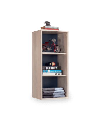 Bibliothèque en bois pâle pour garçon, garçon 12-24 ans, Trio Natur / Bleu foncé, l39xA32xH88 cm store