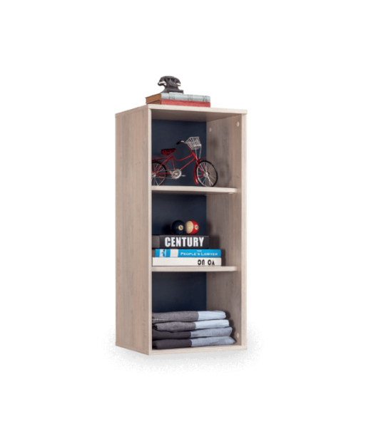 Bibliothèque en bois pâle pour garçon, garçon 12-24 ans, Trio Natur / Bleu foncé, l39xA32xH88 cm store