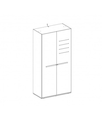 Armoire à palettes 2 portes pour jeunes, garçons 12-24 ans, Trio Natur / Bleu foncé, l101xA55xH204 cm commande en ligne