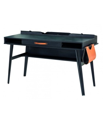 Table de bureau palette et métal, jeunesse Noir métal foncé / graphite, L134xl62xH80 cm online