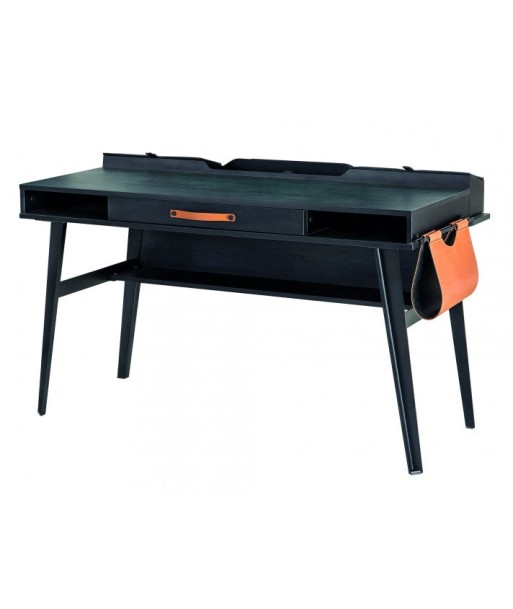 Table de bureau palette et métal, jeunesse Noir métal foncé / graphite, L134xl62xH80 cm online