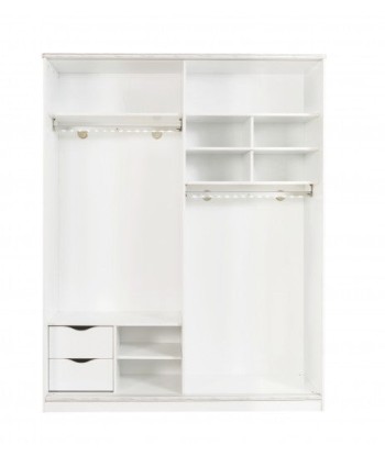 Armoire à palettes avec 2 portes coulissantes pour les jeunes Blanc, l164xA59xH206 cm sur le site 