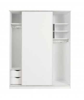 Armoire à palettes avec 2 portes coulissantes pour les jeunes Blanc, l164xA59xH206 cm sur le site 