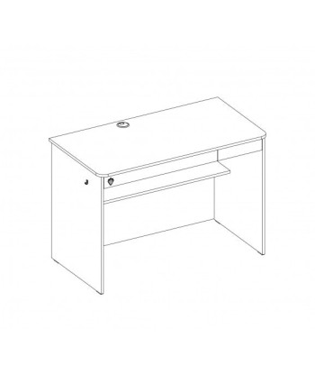 Table de bureau en bois avec 2 tiroirs pour les jeunes Blanc Small, L113xl59xH75 cm soldes