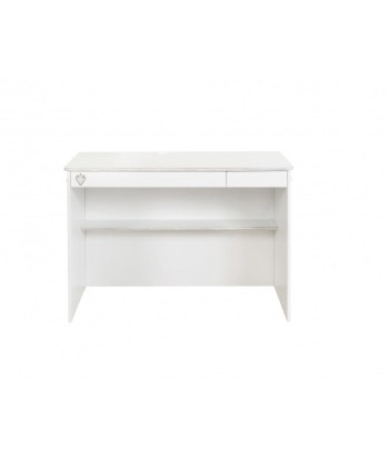 Table de bureau en bois avec 2 tiroirs pour les jeunes Blanc Small, L113xl59xH75 cm soldes