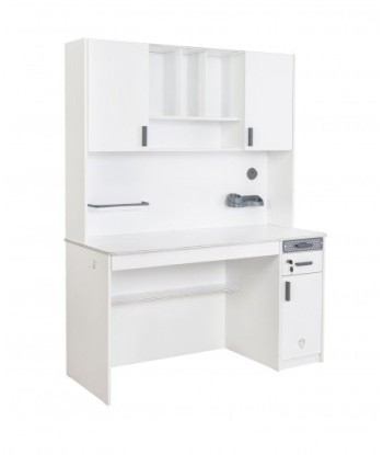 Bibliothèque suspendue en bois avec 2 portes pour jeune Blanc Large, l136xA28xH104 cm Paris Déstockage Promo