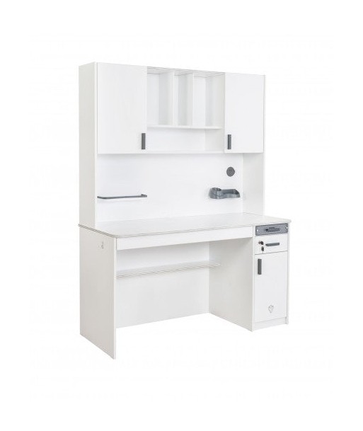 Bibliothèque suspendue en bois avec 2 portes pour jeune Blanc Large, l136xA28xH104 cm Paris Déstockage Promo