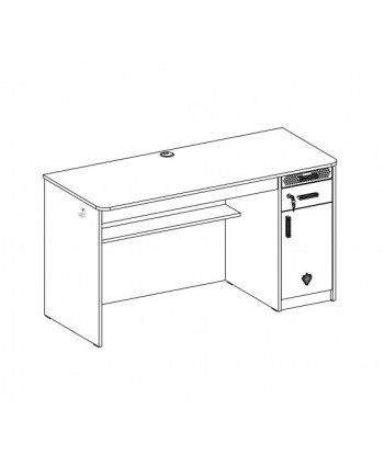 Table de bureau en palette, avec 3 tiroirs et 1 porte pour les jeunes Blanc Large, L138xl58xH75 cm pas cher 