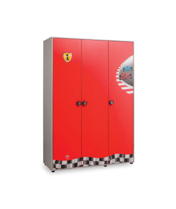 Armoire à 3 portes, pour enfants Race Cup Rouge / Bleu clair, l136xA55xH198 cm les muscles