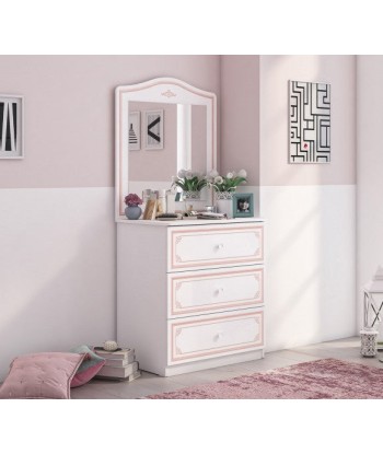 Miroir déco avec cadre pâle Selena Rose Blanc / Rose, l73xH90 cm ou a consommer sur place