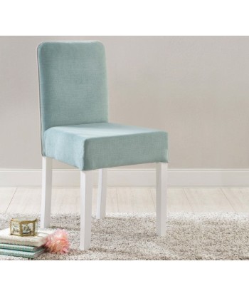 Chaise enfant rembourrée en tissu et pieds en bois Summer Bleu, l44xA49xH87 cm Jusqu'à 80% De Réduction