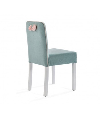 Chaise enfant rembourrée en tissu et pieds en bois Summer Bleu, l44xA49xH87 cm Jusqu'à 80% De Réduction