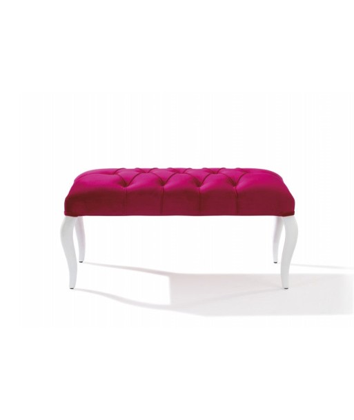 Banquette rembourrée en tissu, avec pieds en bois Rose Rose, l90xA44xH44 cm Venez acheter