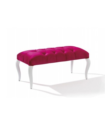 Banquette rembourrée en tissu, avec pieds en bois Rose Rose, l90xA44xH44 cm Venez acheter