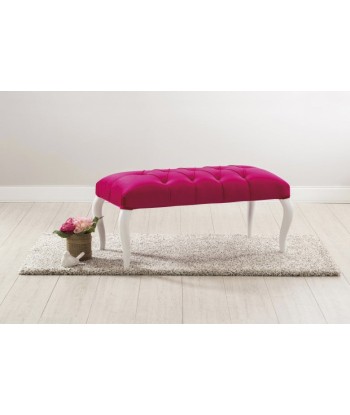 Banquette rembourrée en tissu, avec pieds en bois Rose Rose, l90xA44xH44 cm Venez acheter