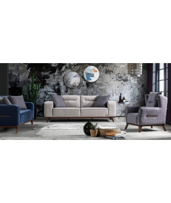 Fauteuil fixe rembourré en tissu Oslo Gris K2, l88xA88xH96 cm une grave pollution 