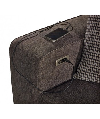 Canapé rembourré en tissu, 3 places, avec mécanisme électrique et fonction sommeil pour 1 personne Oslo Gris K2, l237xA96xH88 cm l'achat 