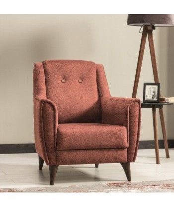 Fauteuil fixe rembourré en tissu Marla Orange K1, l84xA86xH98 cm Livraison rapide