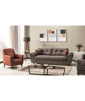 Fauteuil fixe rembourré en tissu Marla Orange K1, l84xA86xH98 cm Livraison rapide