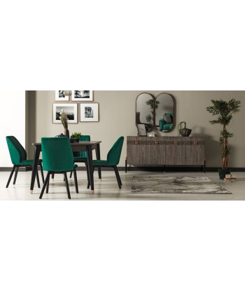 Table en bois et bois Wella Gris / Noir, L160xl95xH78 cm plus qu'un jeu 