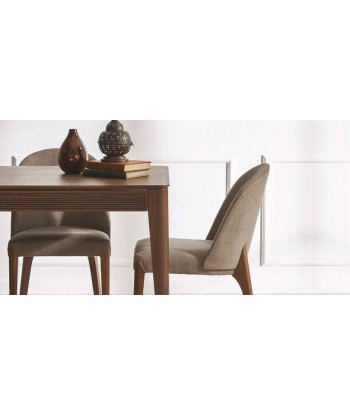 Chaise rembourrée en tissu, avec pieds en bois Noble Velvet Gris / Walnut, l48xA51xH82 cm Economisez 