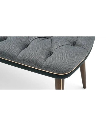 Banquette rembourrée en tissu et cuir écologique Diamond gris foncé / noir, l140xA45xH44 cm Fin de série