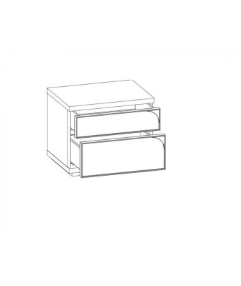 Table de chevet palette avec 2 tiroirs en noyer doré, l55xA41,6xH45,6 cm Véritable concentré