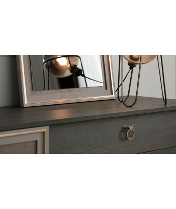 Miroir déco avec cadre Hector Square gris / or pâle, l60xH60 cm d'Europe débarque