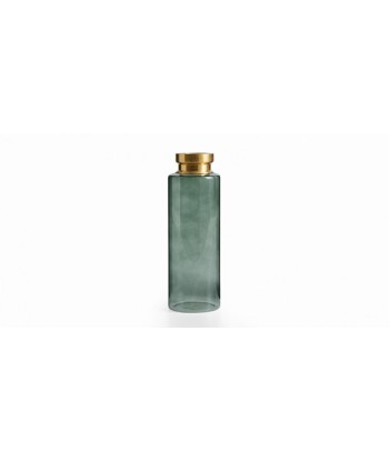 Vase décoratif en verre Logan Big Vert / Doré, Ø10xH30 cm de votre