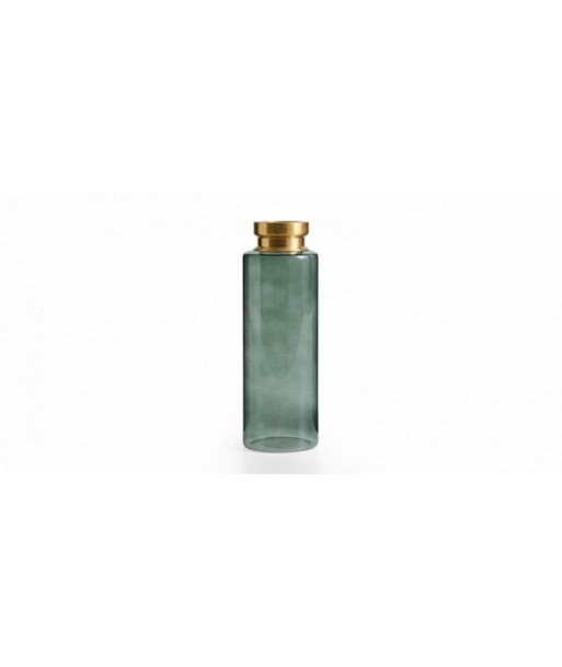 Vase décoratif en verre Logan Big Vert / Doré, Ø10xH30 cm de votre