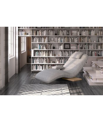 Fauteuil relaxant bain de soleil, rembourré en tissu Evo Gris, l78xA163xH86 cm ouvre sa boutique