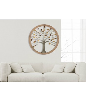 Arbre de vie II Décoration murale en MDF naturel et métal, Ø80 cm la chaussure