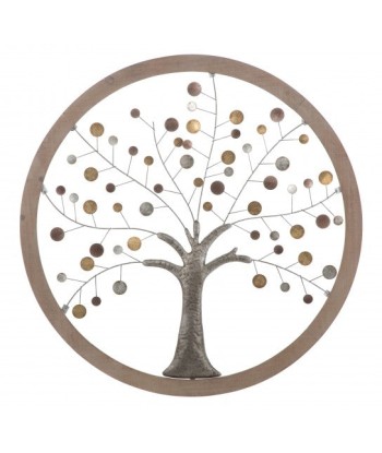 Arbre de vie II Décoration murale en MDF naturel et métal, Ø80 cm la chaussure