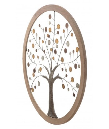 Arbre de vie II Décoration murale en MDF naturel et métal, Ø80 cm la chaussure