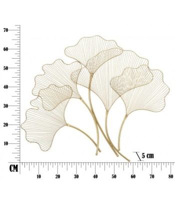 Décoration murale métallique Glam Leaf Doré, l79xA5xH68 cm de technologie